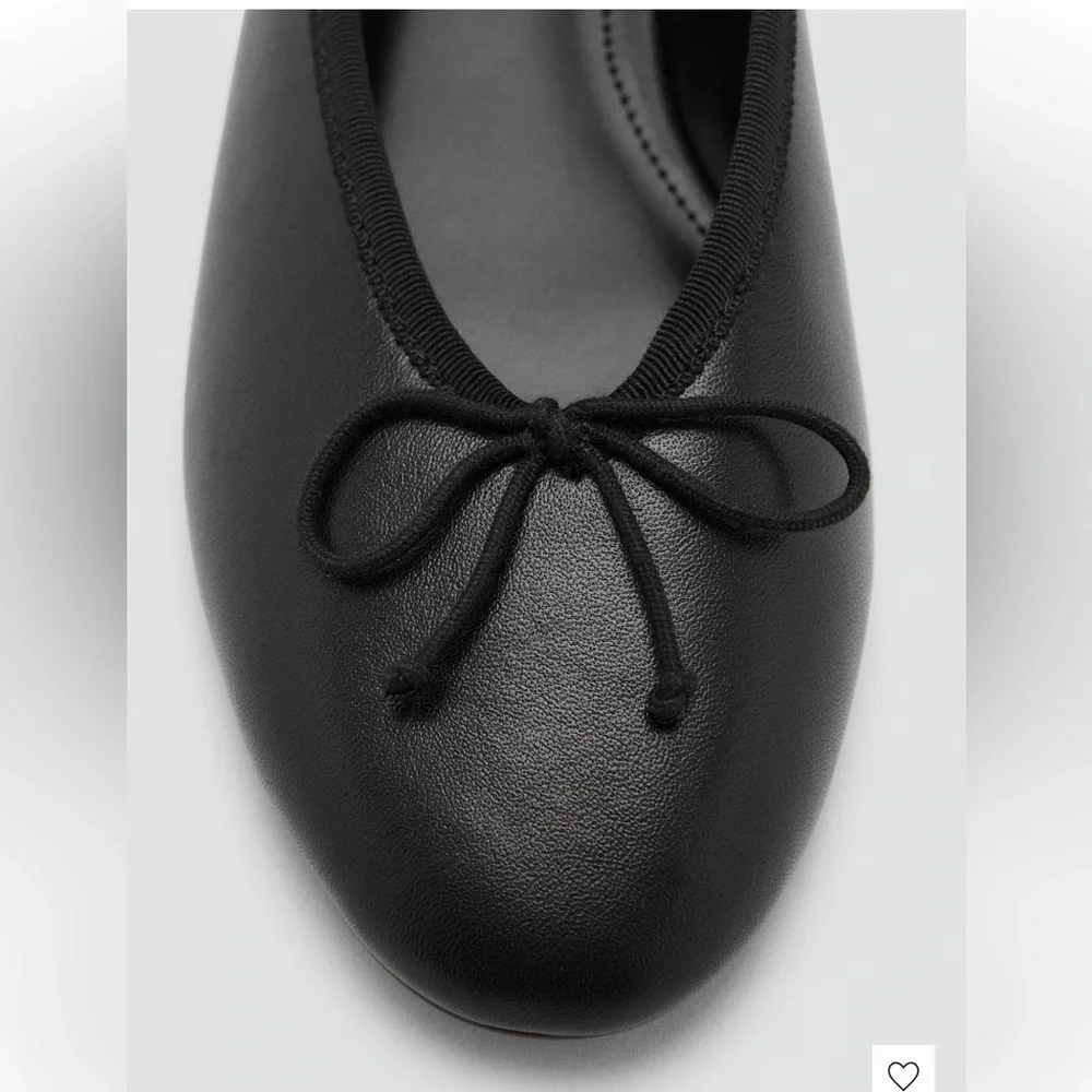 MNG Mango black leather ballet bow flats; NWT; size Euro 38 US 7.5 - Picture 5 of 9